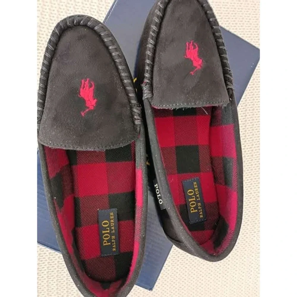 POLO Slippers Polo Ralph Lauren Dezi V Moccasin Slipper Pony Logo memory foam 10